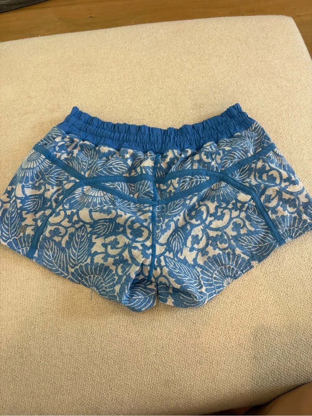 lululemon athletica Blue & White Floral Athletic Shorts